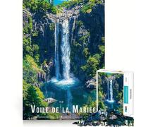 Voile De La Mariée Waterfall, La Reunion Jigsaw Puzzle 1000 Pieces Focus Building Toy Firm Fit Secure Assembly Holiday Indoor Entertainment Toy (38x52cm)