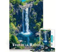 Voile De La Mariée Waterfall, La Reunion Jigsaw Puzzle 1000 Recall Fun Play Advanced Laser Cutting Tech Holiday Indoor Entertainment Toy (38x26cm)