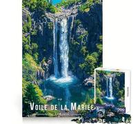 Voile De La Mariée Waterfall, La Reunion Jigsaws 1000 Pieces for Adults Mental Sharpness Cozy Pastime Precise Fit Holiday Treat (38x26cm)