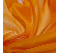 Voile Lawn Fabric, 100% Cotton, Superior Luxury Handle Sheer Gauze Material. Finest Muslin, 17 Colors. Dressmaking, Curtain,Crafts,Face Masks. UK. Bright Orange, 1 Meter