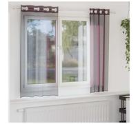 Voile Sheer Curtain Panels 2pcs Purple 140x140 cm Polyester Eyelet Top Grommeted