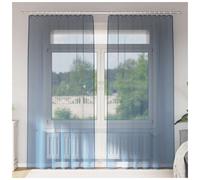 Voile Sheer Curtains 2pcs Royal Blue 140x225cm Polyester Grommet Eyelet Top