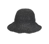 Voilipex Floppy Straw Sun Hat Foldable Packable Wide Brim Summer Beach Hat Crochet Bucket Hat for Women, A Black, One Size