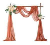 VOILYBIRD Terracotta 20 Feet Gauze Wedding Arch Draping Fabric, 2 Panels Cheesecloth Ceiling Drapes for Wedding Ceremony Party Bridal Decoration