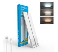 Voinee Care Under Cabinet Kitchen Lights-3 Colors with Adjustable Intensity, Motion Sensor Lights Indoor, USB Charging, Magnetic Installation, Suitable for Closets, Wardrobes, Bedrooms, Stairs-2 Pack