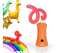 Voircoloria 260 Balloon Pump Electric, Portable Automatic Dual Nozzle Inflator for Long Animal Balloons Birthday Gender Reveal Baby Shower Balloons Party Decorations（Orange）