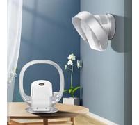 VOIRDA Simple Deluxe Bladeless Wall Mounted Fan - 9 Speed Portable Table Fan for Home & Office - Low Noise with 10-Hour Timer(White)