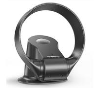 VOIRDA Simple Deluxe Bladeless Wall Mounted Fan - 9 Speed Portable Table Fan for Home & Office - Low Noise with 10-Hour Timer(Black)