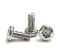Voirrow 100pcs M1.4/ M1.6/ M2 /M2.5/ M3 Stainless Steel 304 Pan Head Torx Screw Six Lobe Round Head Machine Screws ISO14583 GB2672(M1.6x3)