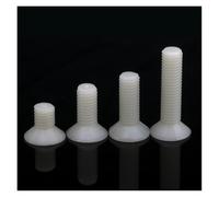 Voirrow 50Pcs M3 /M4 /M5 /M6/ M8,6-40mm Nylon Flat Head Screw,countersunk Head Cross Bolt, White Plastic Machine Screw, Insulated Plastic Screw(40mm,M5 (50Pcs))