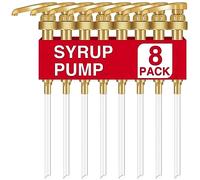 VOISEN 8pc Coffee Syrup Dispenser - 750ml/25.4oz, Great for Home & Coffee Bar Drinking Mixes, Tea, Beverages (Gold)