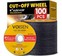 VOISEN Cut Off Wheels 4 1/2 Inch,100 PCS Angle Grinder Cutting Disc 4-1/2" x 1/21" x 7/8" Thin Metal & Stainless Steel Cutting Wheel,Grinder Blades Professional Fast Cutting Disc