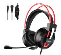 Voistek Gaming Headset for PS4,PS5,Xbox One,Switch,PC,Wired Over Ear Headphones with Mic,Stereo Sound,50mm Drivers,LED Light,Compatible with Laptop,Mac,Nintendo,Computer,Gamer