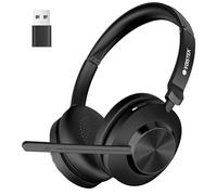 Voistek Wireless Headset with Microphone,Bluetooth On-Ear Headphones with Noise Cancelling Mic,USB Dongle,Mute Button,50H Battery,Compatible with PC,Laptop,Zoom MS Teams,Call Centre,Office