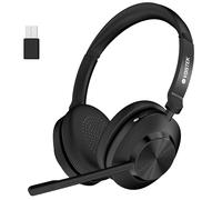 Voistek Wireless Headset with Microphone for Laptop PC, USB Dongle & Mute Button, Bluetooth Computer Headset with Noise Cancelling Microphone, 45Hrs Battery for Home Office, Teams, Zoom, Call Center