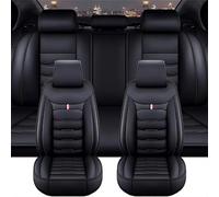 VOIV 9 Pcs Car Seat Covers Full Set for Ford C-MAX 2010 2011 2012 2013 2014 2015 2016 2017 2018 2019, Leather Seat and Headrest Covers Side Airbag Compatible 5-seater Accessories,A Black