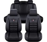 VOIV 9 Pcs Car Seat Covers Full Set for KIA Niro II (SG2) 2022 2023-, Leather Seat and Headrest Covers Side Airbag Compatible 5-seater Accessories,A Black