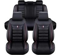 VOIV 9 Pcs Car Seat Covers Full Set for VW Golf 6 Golf VI (Typ 1K) 2008 2009 2010 2011 2012, Leather Seat and Headrest Covers Side Airbag Compatible 5-seater Accessories,A Black