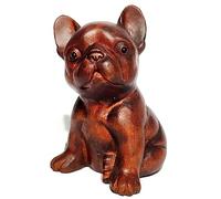 VOIV Hand Carved Box wood Netsuke Anmal Figurine Bulldog Dog Sculpture Home Decoration Ornament