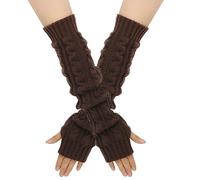 VOIV Long Fingerless Gloves Women Mitten Winter Arm Warmer Knitted Arm Sleeve Fine Casual Soft Goth Clothes Punk Gothic Glove
