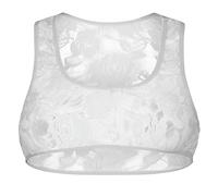 VOIV Men Sexy Sheer Porn Bra Lace Transparent Crop Top Breathable Sex Erotic Outfit Sissy Miin Bikini