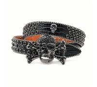 VOIV Punk Skull Rhinestone Belt Goth Cosplay Strap Bling Waistband Hip Pop Women Men Crystal Belts