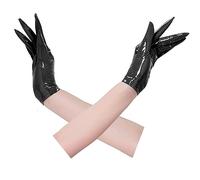 VOIV Wet Look PVC Short Gloves Shiny PU Leather Cosplay Sexy Separated Fingers Dance Performance Luvas Gothic Clubwear Glove