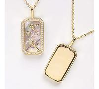 VOIV Zodiac Amulet Necklace, Zodiac Tarot Card Pendant Necklace 18K Color Birthstone Necklace Constellation Jewelry Gift for Women, Copper