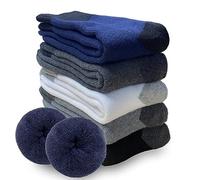 VoJoPi 5 Pairs Thermal Mens Socks, Cozy Cushioned Thick Socks for Hiking Walking Casual, UK 6-11