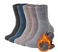 VoJoPi 5 Pairs Thermal Mens Socks, Cozy Cushioned Thick Socks for Hiking Walking Casual, UK 6-11