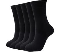 VoJoPi Cotton Socks for Women, 5 Pairs Thin Breathable Basic Casual Comfy Crew Ladies Socks for Business, Office, Commuting, School or Slouch, UK Size 4-8
