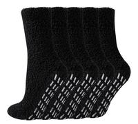 VoJoPi Winter Fluffy Slipper Socks for Women - Soft Cosy, No Slip, 5 Pairs Ladies Warm Thermal Fuzzy Bed Socks for Sleeping Home Casual Gifts, Size UK 4-8