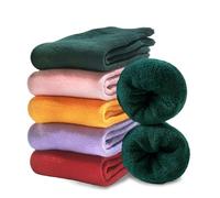 VoJoPi Women Thermal Socks, 5 Pairs Thick Cushioned Cozy Ladies Winter Wool Warm Boot Socks for Hiking Walking Casual, UK 4~8