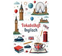 Vokabelheft Englisch A5 2 Spalten liniert mit Mittellinie: Vokabeln lernen mit Stil | Dein Schulheft mit 111 Seiten (Lineatur 53)