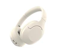 VOKALEN Hyper Pro Adaptive Active Noise Cancelling Headphones, Wireless Bluetooth Over Ear Headphones with mic, 60H Playtime, Comfort Mesh Ear Cushions, Deep Bass Hi-Res Audio, Custom EQ (Ivory White)