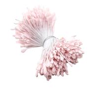Vokenforu 1 Bunch 6cm Artificial Flower Stamens, Double Heads Flower Stamen Pistil for Floral Making DIY Craft, About 340Pcs, Pink