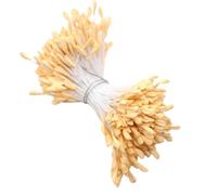 Vokenforu 1 Bunch 6cm Artificial Flower Stamens, Double Heads Flower Stamen Pistil for Floral Making DIY Craft, About 340Pcs, Yellow