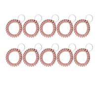 Vokenforu 10 PCS Pink Wrist Keychain, Plastic Spiral Wrist Coil, Stretchable Spring Key Ring for Outdoor Sports