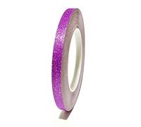 Vokenforu 10mmx50m Self Adhesive Glitter Washi Tape, 1 Roll Sparkling Decorative Tape for Craft Wrapping Scrapbook, Purple