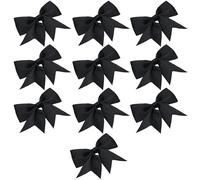Vokenforu 10pcs Grosgrain Ribbon Bows 6.7 * 5.1CM Black Polyester Gift Bows For Wedding Decorations/DIY Crafting