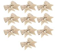 Vokenforu 10pcs Grosgrain Ribbon Bows 6.7 * 5.1CM Brown Polyester Gift Bows For Wedding Decorations/DIY Crafting