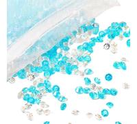 Vokenforu 2000pcs Acrylic Crystals Diamonds Gemstones 4MM Artificial Acrylic Diamonds Rhinestone For Wedding Party Decoration Vase Filling,Sky Blue/White