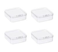 Vokenforu 4.3x4.3x2cm Clear Plastic Storage Containers, Square Transparent Plastic Organizer, Empty Mini Storage Boxes with Lids for Small Items, 5Pcs