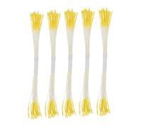 Vokenforu 5 Bunch 8cm Artificial Flower Stamens Pistil, Double Heads Flower Stamen for Floral Making DIY Craft, About 100Pcs, Yellow