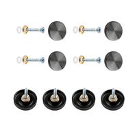 Vokenforu 8 Sets Mirror Screws, 40mm Mirror Nails with Decorative Caps, Brushed Stainless Steel Mirror Covers with Washers for Tables, Bath Plates, Furniture Fittings, Black