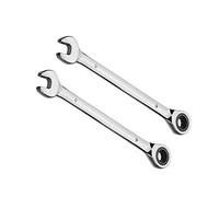 Vokenforu 9 mm Ratchet Spanner, Metric Ratcheting Combination Wrench, Hardened Chrome Vanadium Steel Open End Spanner,2 Pcs