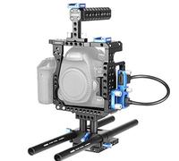 Voking VK 5D4B Camera Video Cage Film Movie Video Stabilizer Cage Kit +Video Cage+Handle Grip+2* Shoe Mount+2 * 15mm Rod +HDMI Cable for Canon 5D Mark Ⅲ & Mark Ⅳ