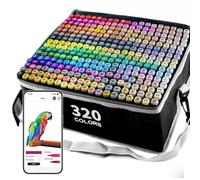 Vokiuler 320 Alcohol markers, Art Markers Pens Set with App, Dual Tips Artists Marker Gift for Stundent Adult Artists Drawing Coloring Illustration Graphic Designing with Carrying Case