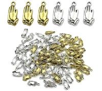 vokoko 100Pcs Praying Hands Charms Vintage Prayer Pendants Religious Charms for Jewelry Making Earrings Necklace Bracelet Keychain DIY Craft