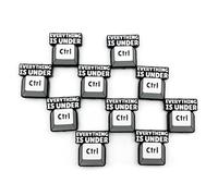 vokoko 10Pcs Everything Is Under Ctrl Key Shaped Beads Funny Words Silicone Focal Beads for Pens Keychain Making Lanyard Necklace DIY Crafts Bead Silicone Shaped Bead
